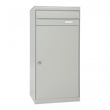 Paketbriefkasten Mefa Cedar 882 Weiß-Aluminium RAL 9006 mit Namensschild